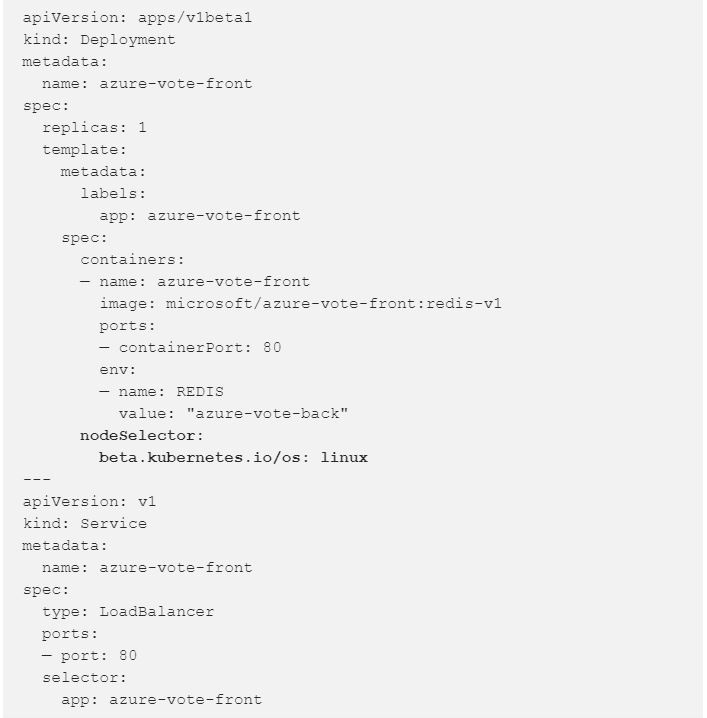 azure-vote.yaml file's content