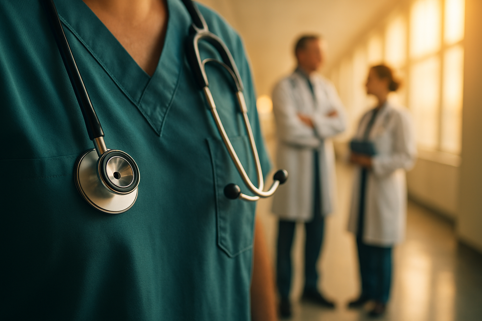 immagine a tema sanit con medici in lontananza sulla parte destra immagine emozionante-1